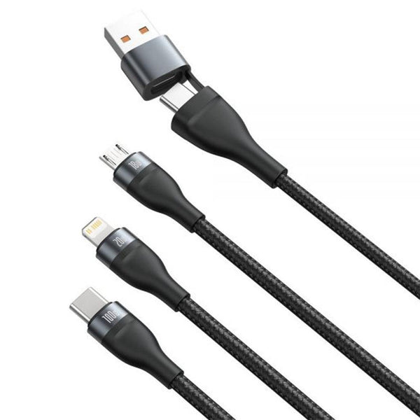Baseus Flash Series Two-for-three Fast Charging Data Cable U+C to M+L+C 100W