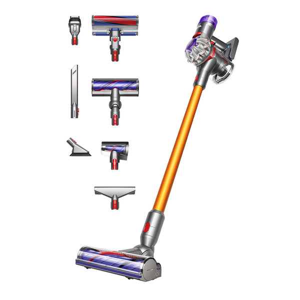 Dyson V8™ Absolute Vacuum Cleaner in Nickel and yellow – Powerful, Versatile, and Low-Noise Cleaning Solution