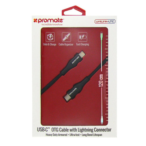 Promate USB-C OTG Cable with lightning connector