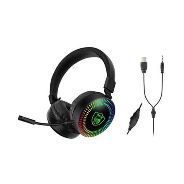 AKZ GM-019 Luminous RGB Light 3.5mm Wired Noise Reduction Gaming Headphone with Mic